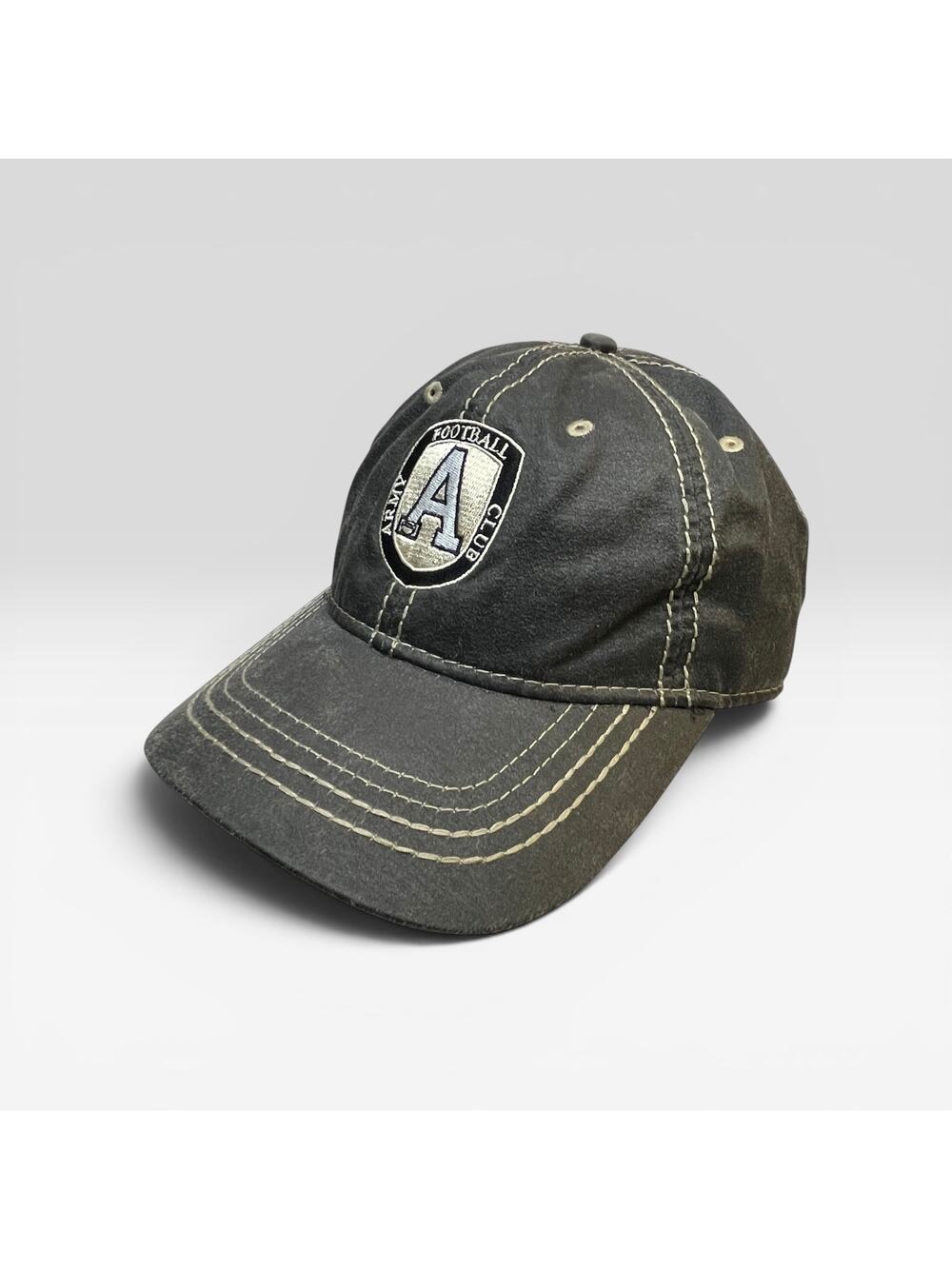 Port Authority Army Football Club Distressed Black Adjustable Baseball Cap Hat